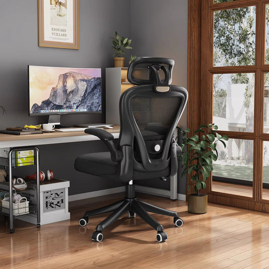ErgoFlex Black High-Back Swivel Office Chair