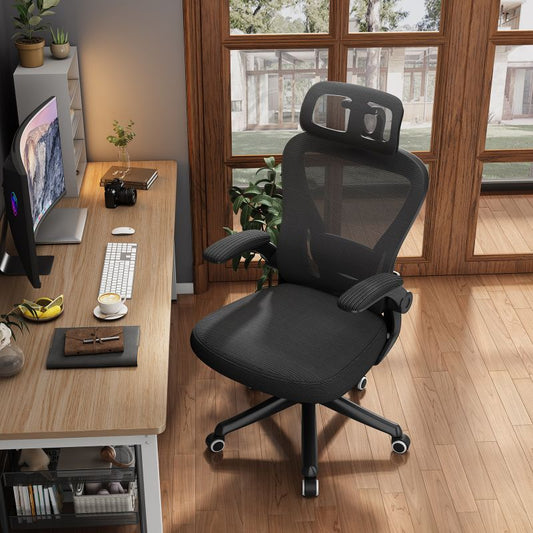 ErgoFlex Black High-Back Swivel Office Chair